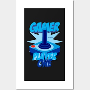 VIDEO GAME - CLASSIC RETRO GAMER JOYSTICK - PLAYER ONE Posters and Art